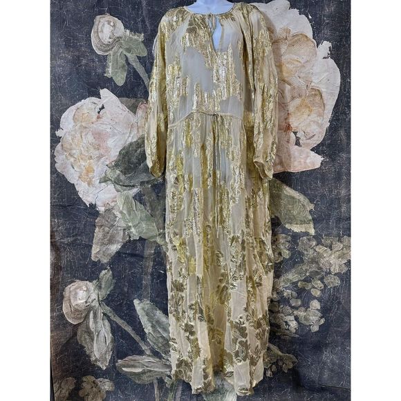 New Anthropologie Shruti Sancheti Tie-Neck Maxi Dress Size Large - Picture 5 of 9